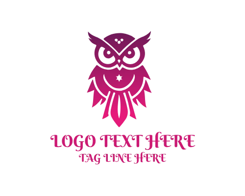 Wise Owl with Ancient Clock Logo