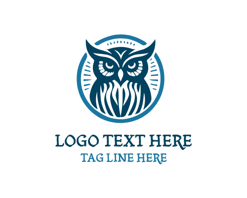 Wise Owl with Glowing Crystal Ball Logo