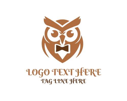  Wise Owl with Glowing Crystal Wisdom Logo