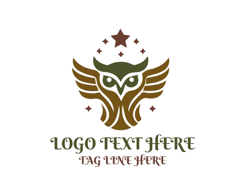  Wise Owl with Hourglass Time and Wisdom Logo