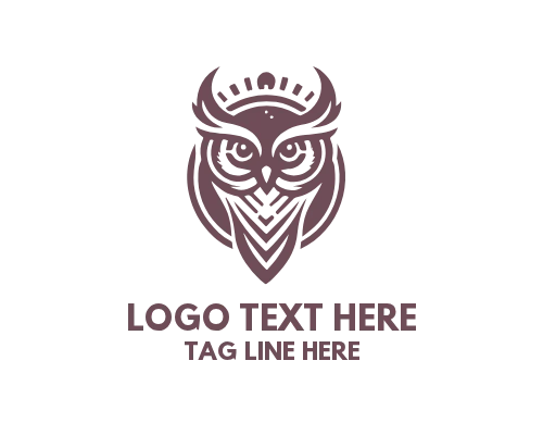 Wise Owl with Lightbulb Idea Logo
