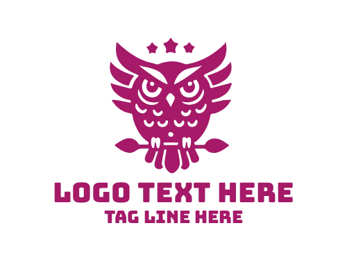 Wise Owl with Lightbulb Inspiration Logo