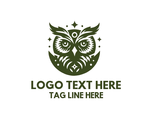Wise Owl Writing on Scroll with Feather Logo