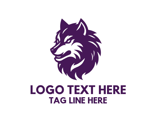 Wolf with Mountain Adventure Landscape Logo