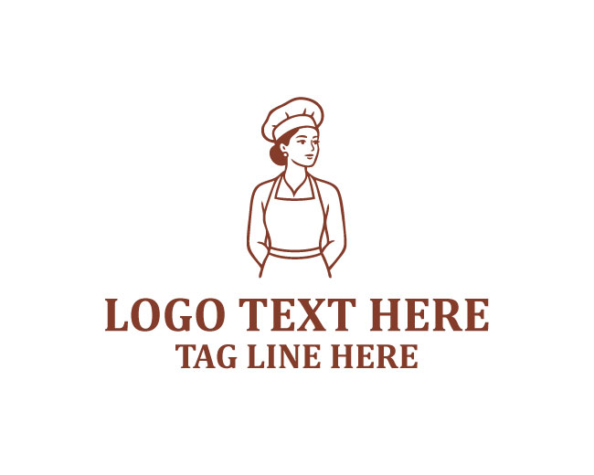 Woman Chef Spoon Logo logo template preview