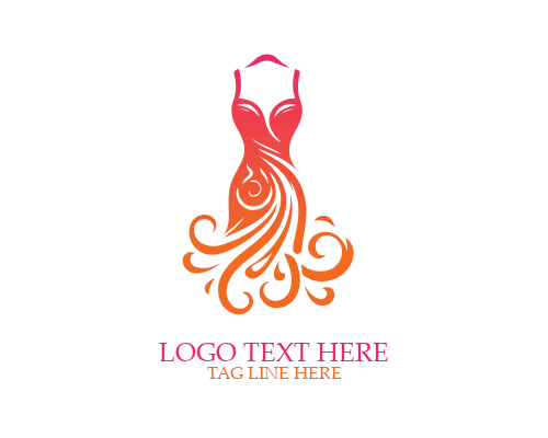 Women Gown Dress Logo