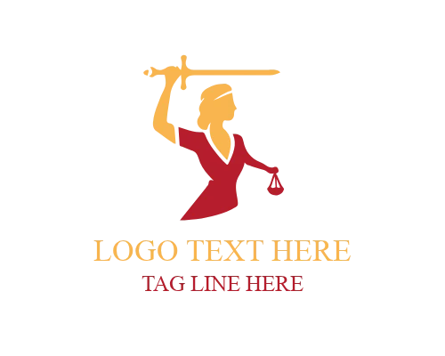 Women Justice Silhouette Logo for Legal and Equality Branding