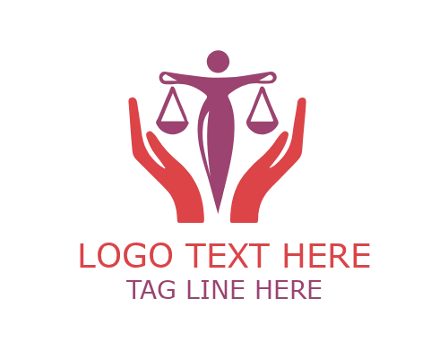 Women Justice Symbol Logo for Legal and Equality Brand Identity
