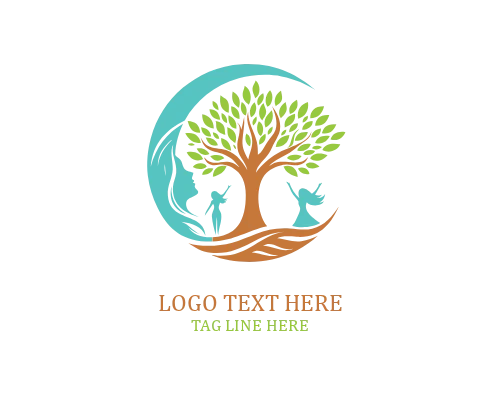 Women Tree Artistic Mark Logo