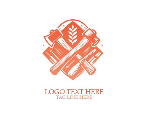 Wood Cutting Carpentry Logo