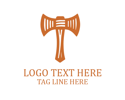 Woodcutter Axe Emblem Logo