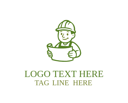 Worker Badge Mascot Logo