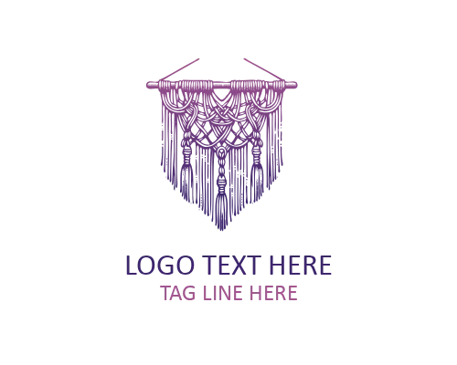 Woven Oval Badge Macramé Logo