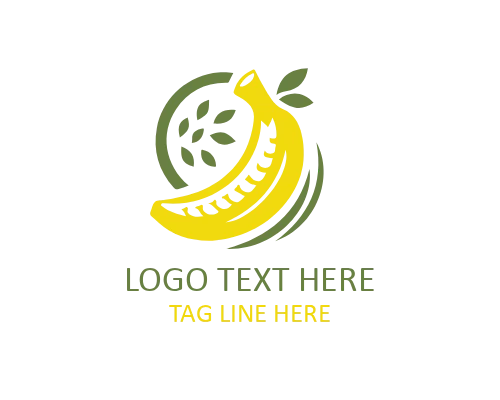 Yellow Banana Logo for Tropical and Fruit Branding