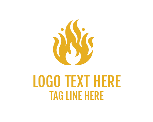 Yellow Power Linear Fire Logo