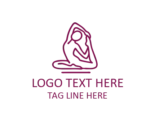 Yoga Lotus Outline Logo