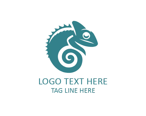 Zen Chameleon Flat Logo for Calm and Mindful Brands