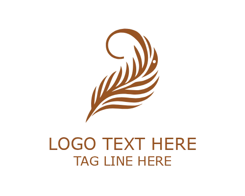 Zen Minimalist Feather Logo for Wellness and Spa Branding