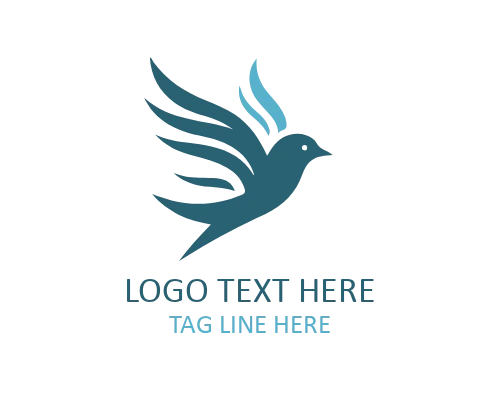 Zen Style Flying Bird Logo