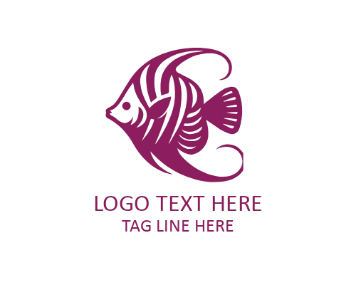 Zen Tropical Fish Flat Logo for Mindful Brands